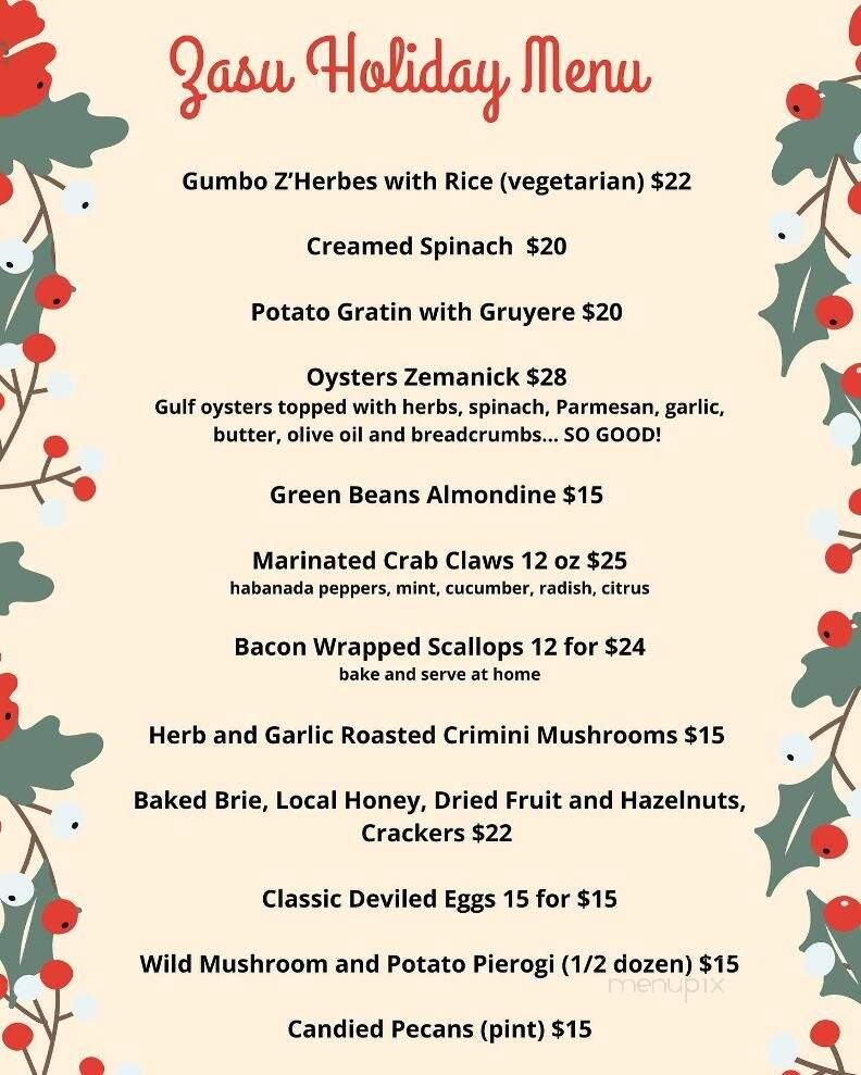 Zasu - New Orleans, LA menu_pic