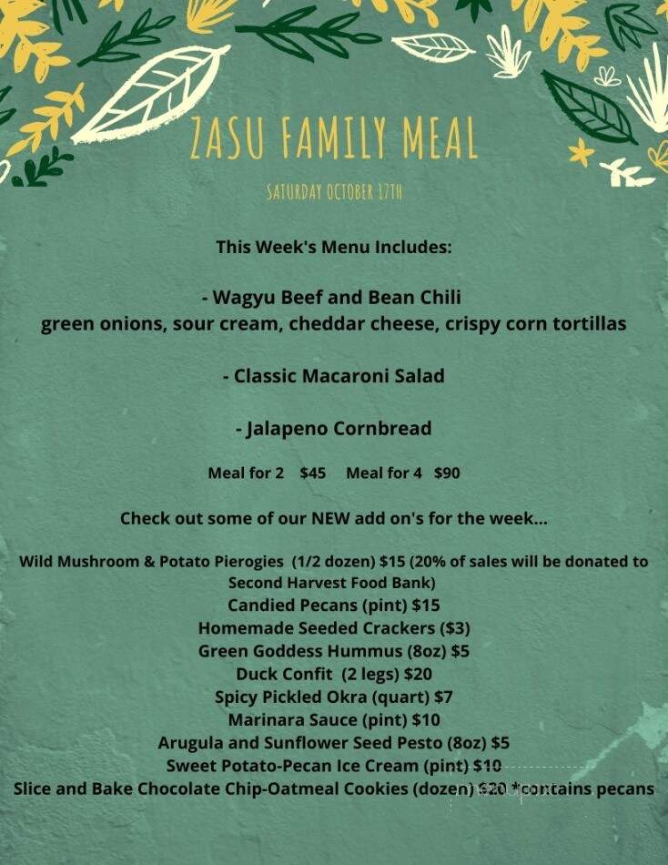 Zasu - New Orleans, LA menu_pic