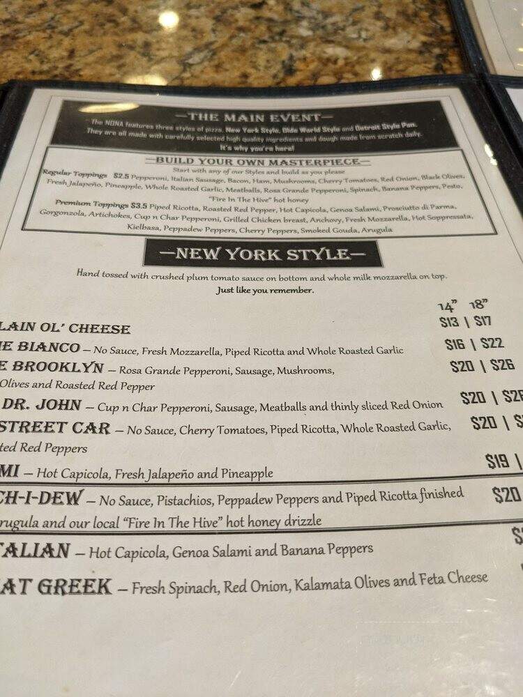 The Nona Slice House - Safety Harbor, FL menu_pic
