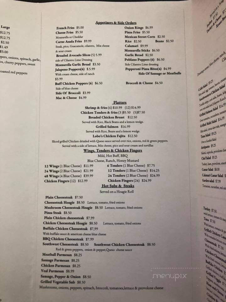 Lobo's Pizza & Grill - Ocean View, NJ menu_pic