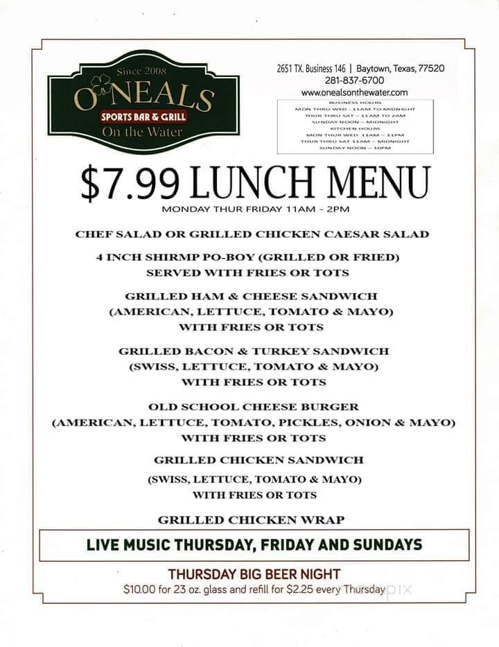 O'Neals On The Water - Baytown, TX