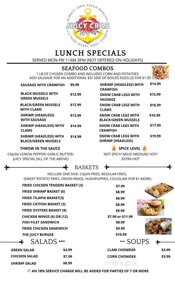 Juicy Crab House - Crestview, FL menu_pic