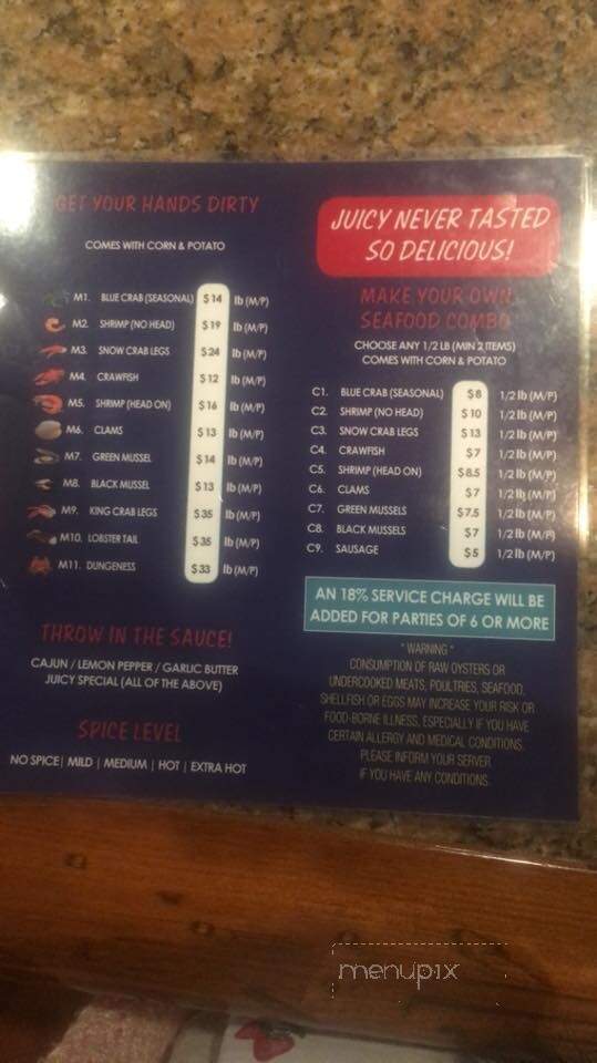 Juicy Crab House - Crestview, FL menu_pic