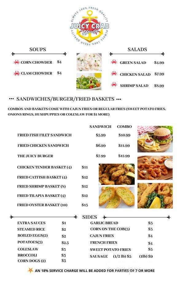 Juicy Crab House - Crestview, FL menu_pic