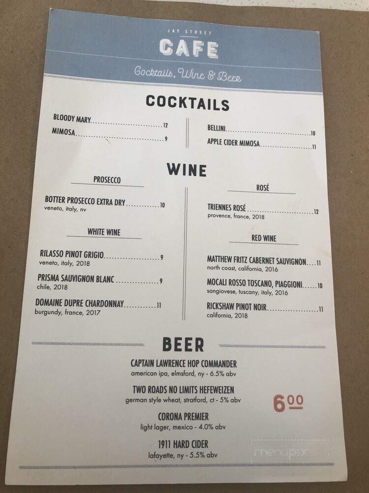 Jay Street Cafe - Katonah, NY menu_pic