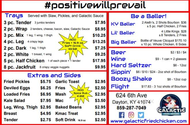 Galactic Fried Chicken - Dayton, KY menu_pic