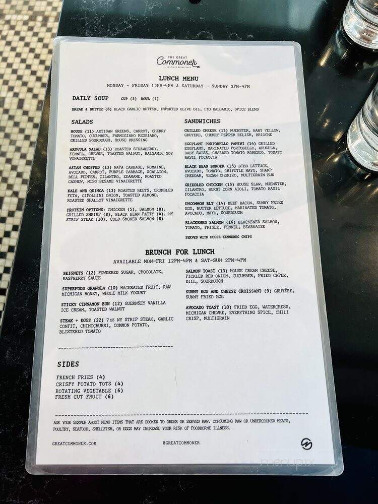The Great Commoner - Dearborn, MI menu_pic