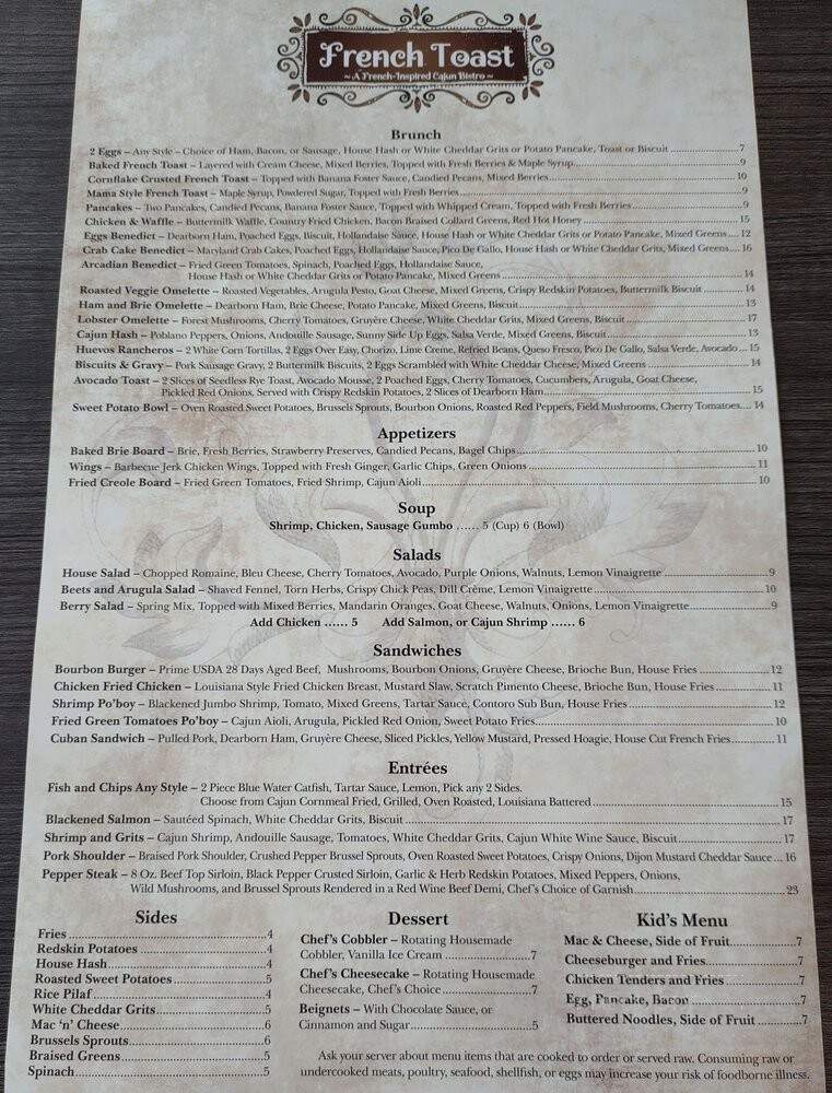 French Toast Bistro - Canton, MI menu_pic