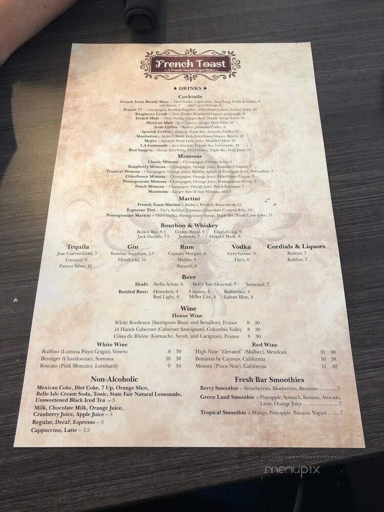 French Toast Bistro - Canton, MI menu_pic