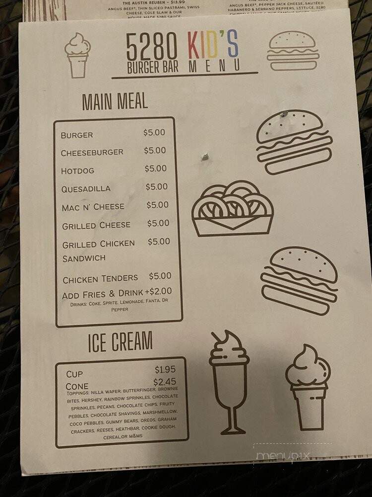 5280 Burger and Taphouse - Austin, TX menu_pic