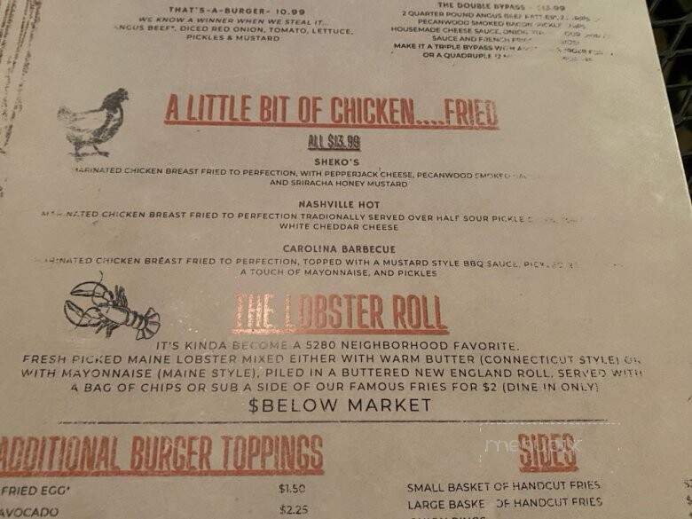 5280 Burger and Taphouse - Austin, TX menu_pic