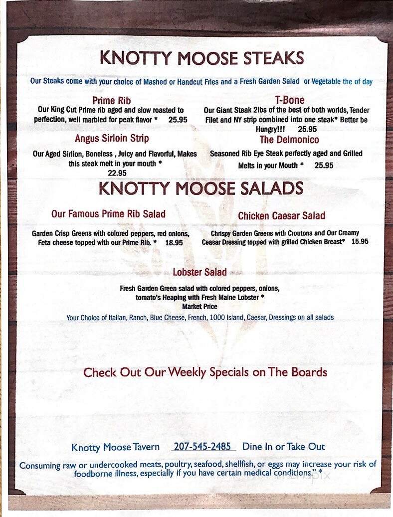 Knotty Moose Tavern - Roxbury, ME