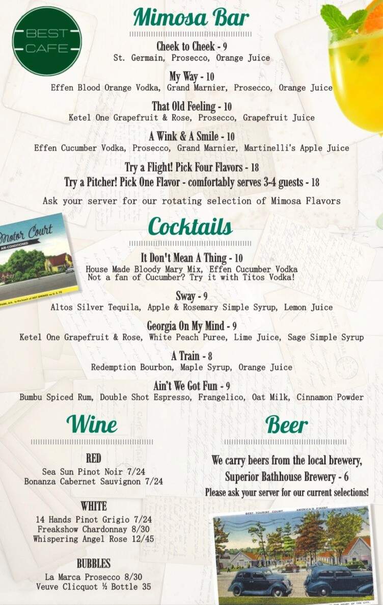 Best Cafe & Bar - Hot Springs National Park, AR menu_pic