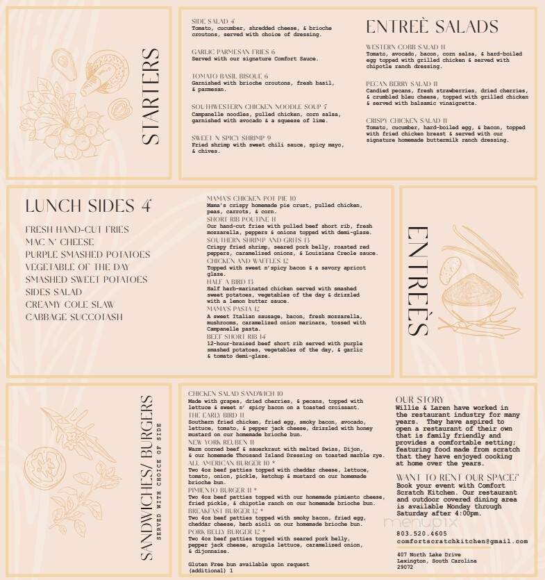Comfort Scratch Kitchen - Lexington, SC menu_pic