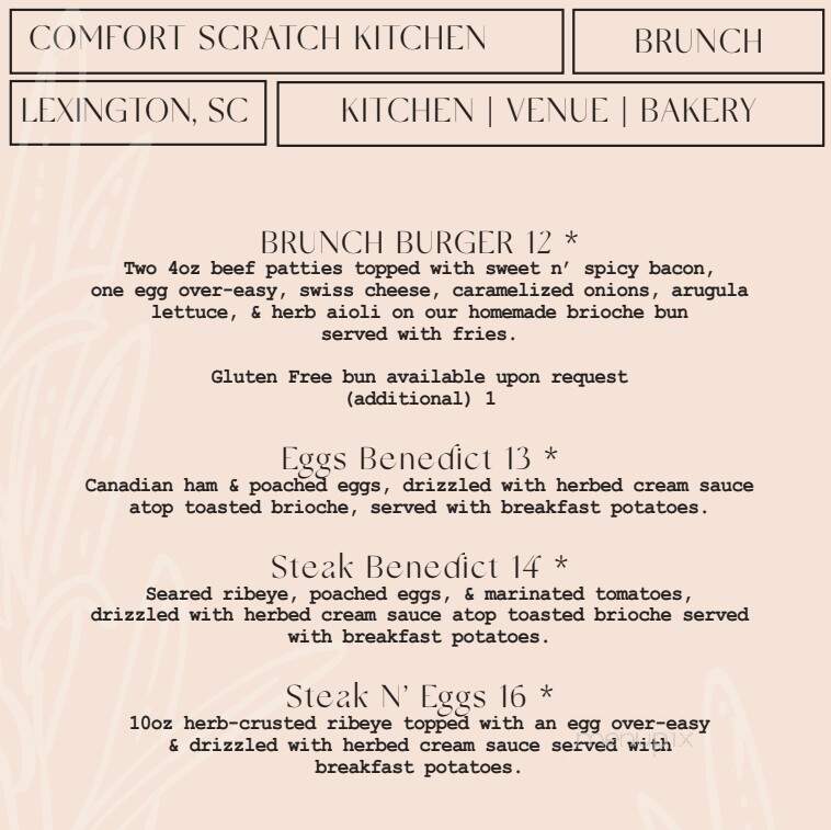 Comfort Scratch Kitchen - Lexington, SC menu_pic