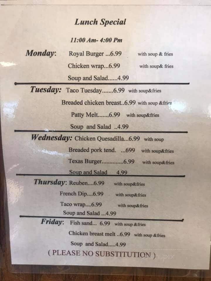Royal Oak Family Restaurant - Rensselaer, IN menu_pic