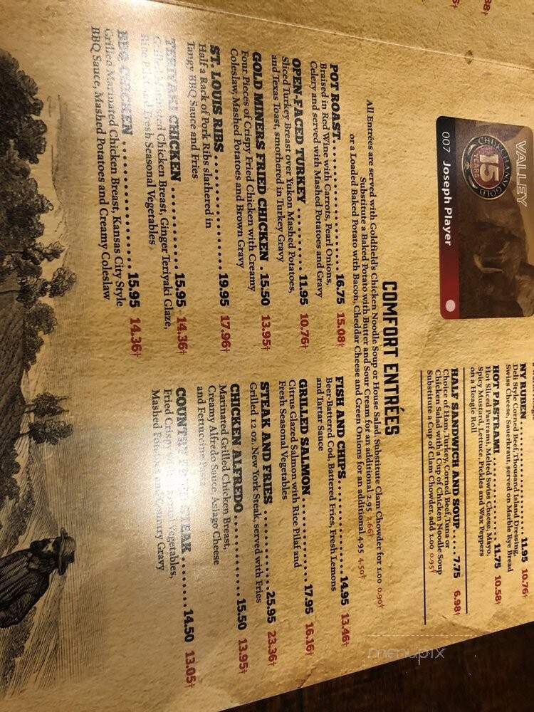 Goldfield's Cafe - Coarsegold, CA menu_pic