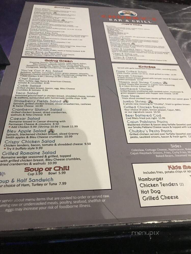Chubbys Bar and Grill - Wyoming, MI menu_pic