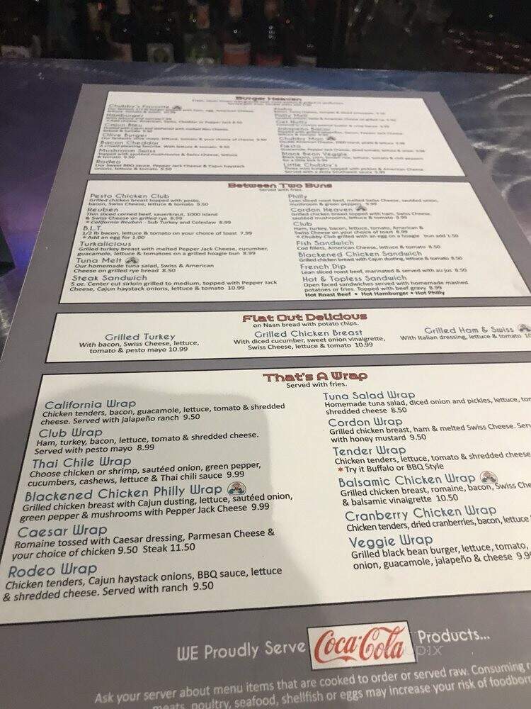Chubbys Bar and Grill - Wyoming, MI menu_pic
