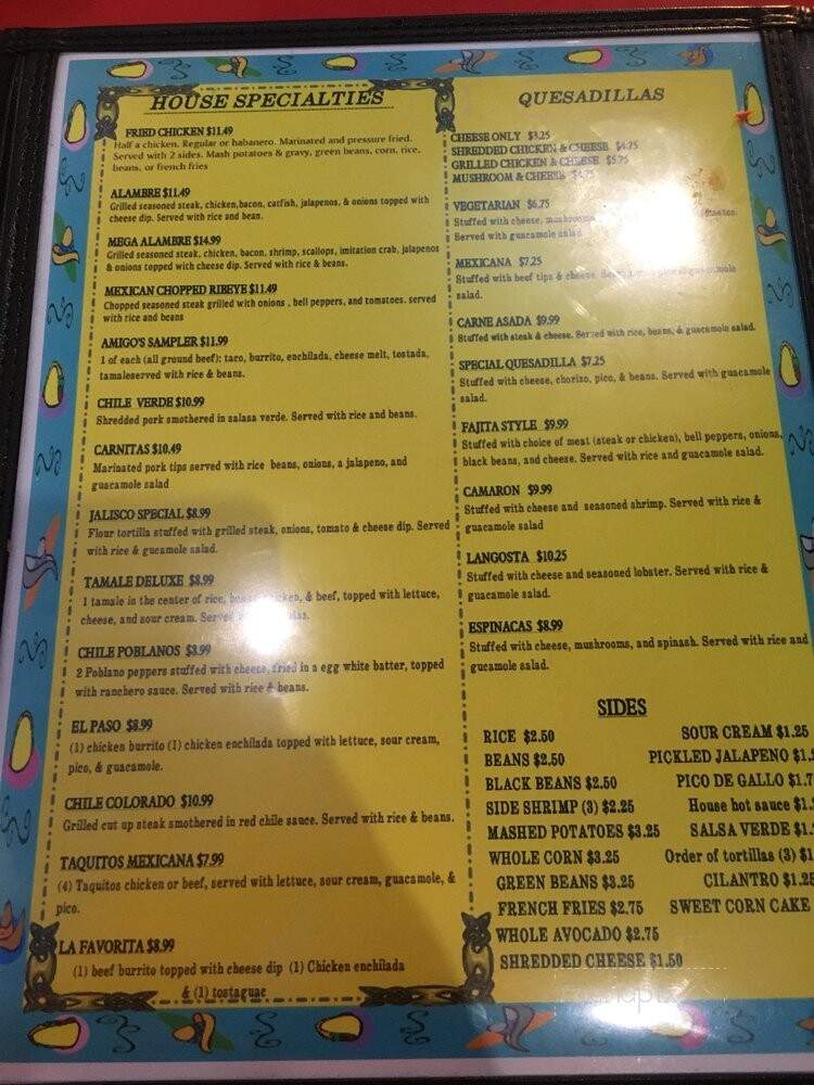 Amigo Joe's - Saint Louis, MO menu_pic