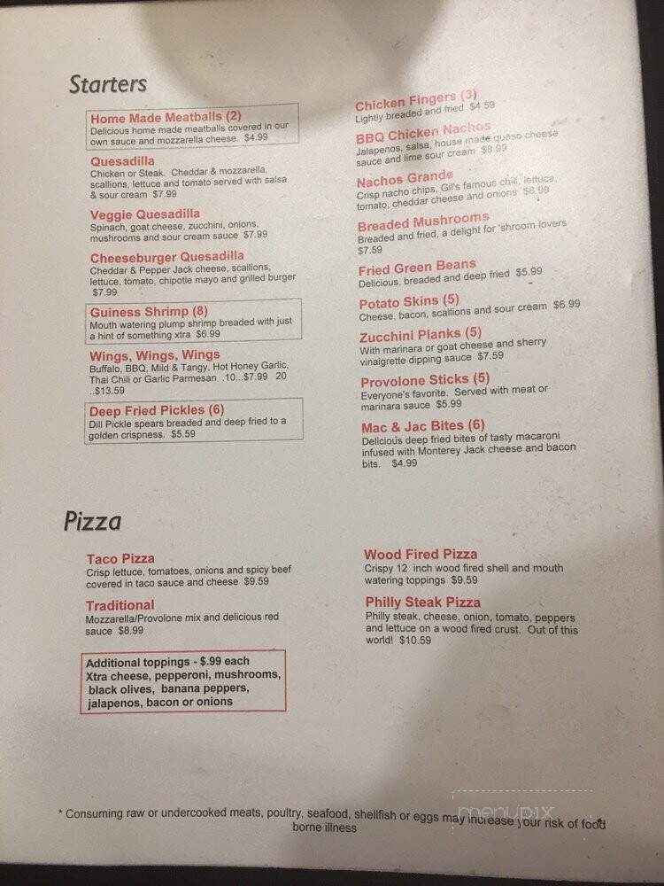 Gil's Cafe - South Park, PA menu_pic