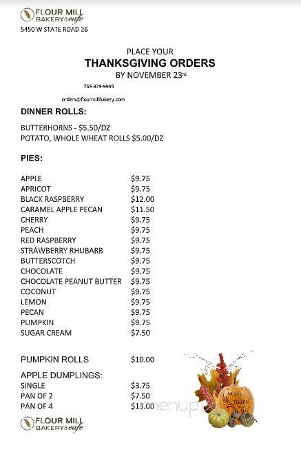 Flour Mill Bakery - Rossville, IN menu_pic