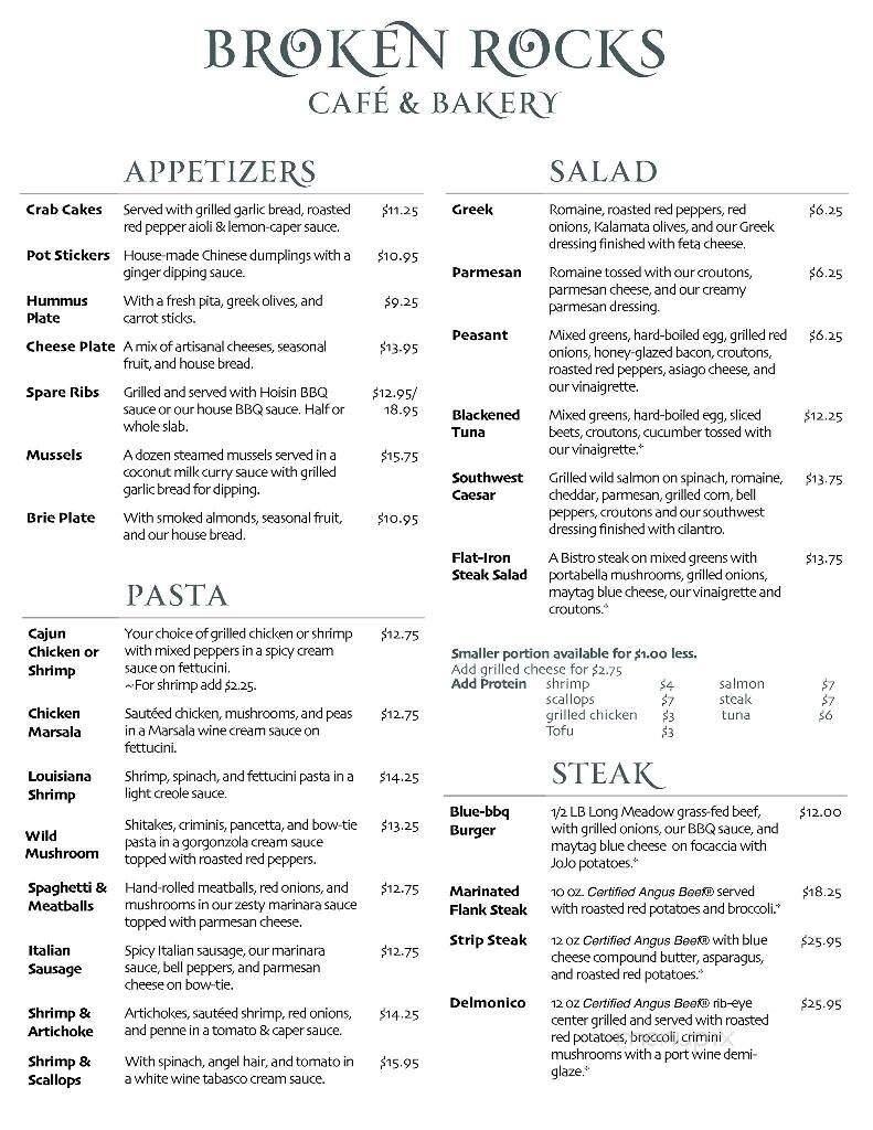 Broken Rocks Cafe & Bakery - Wooster, OH menu_pic