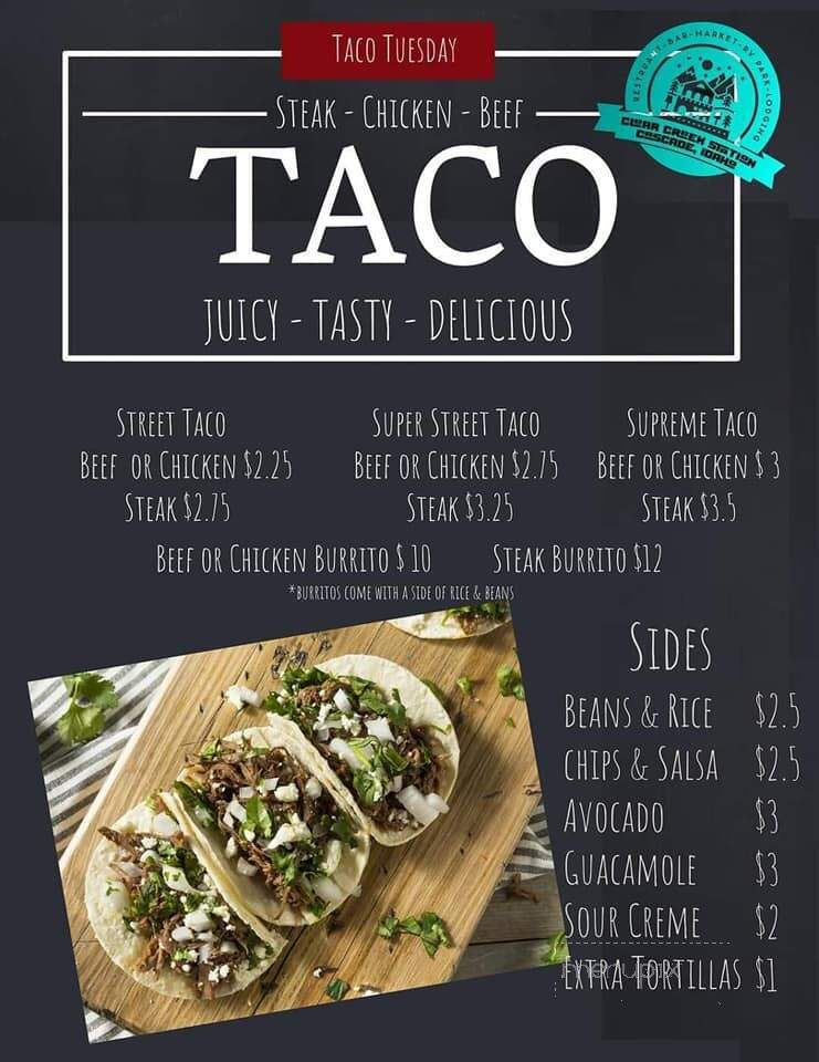 Clear Creek Station - Cascade, ID menu_pic