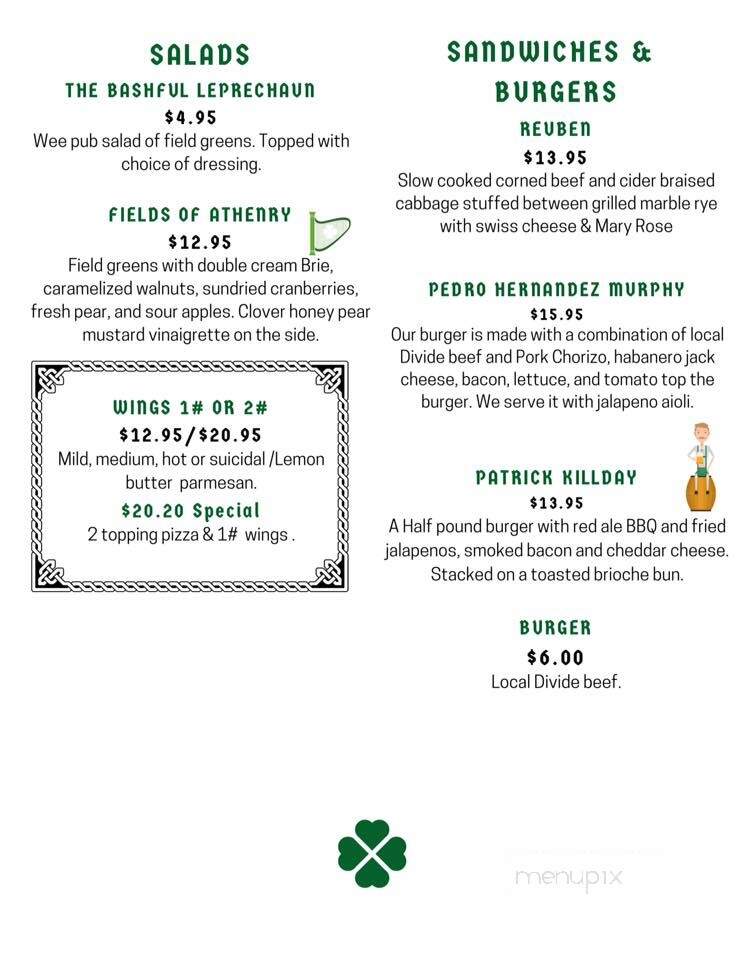 McGinty's Wood Oven Pub - Divide, CO menu_pic