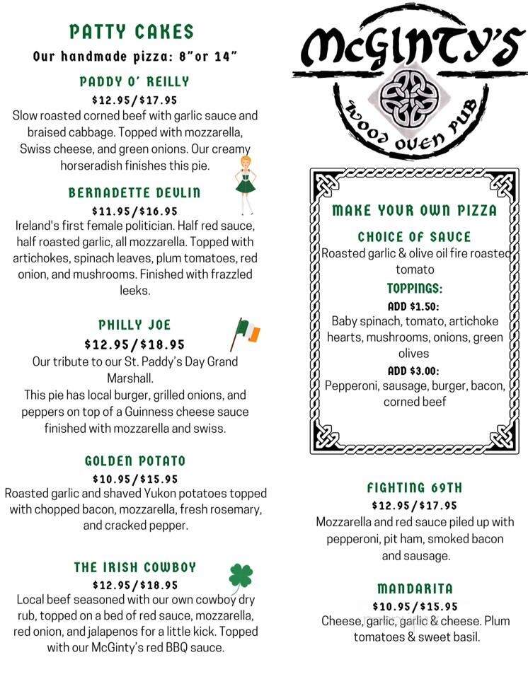 McGinty's Wood Oven Pub - Divide, CO menu_pic