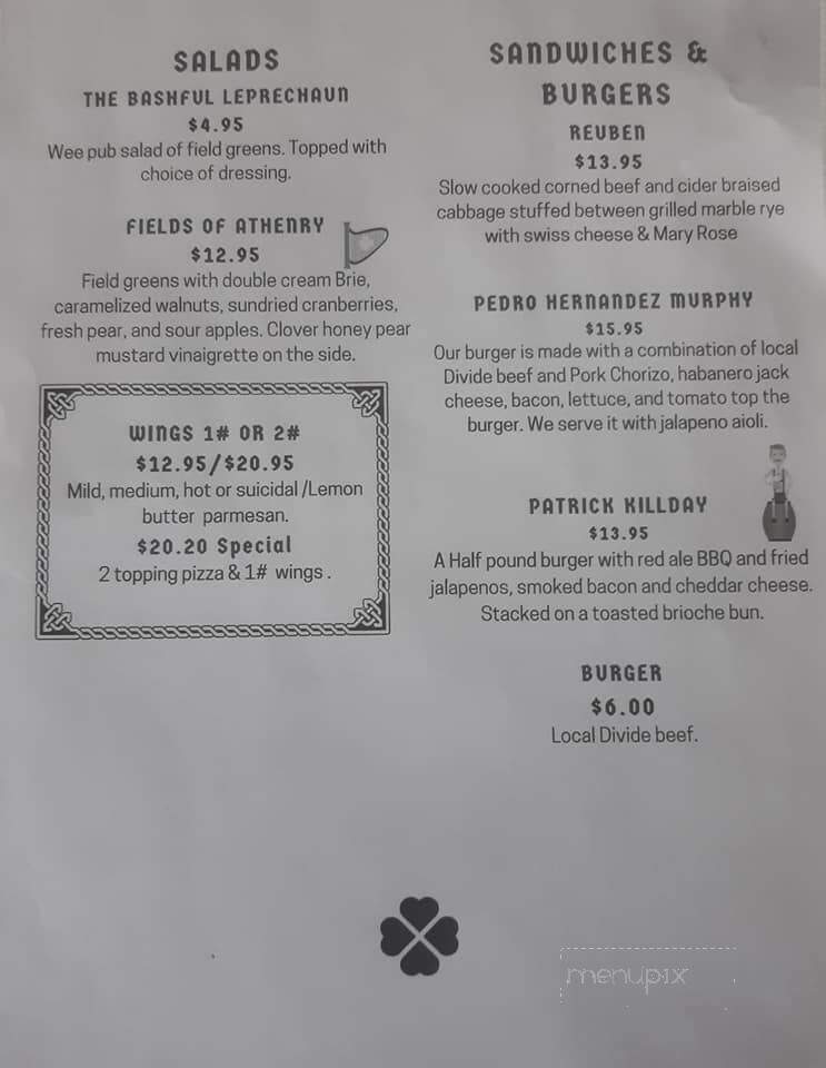 McGinty's Wood Oven Pub - Divide, CO menu_pic