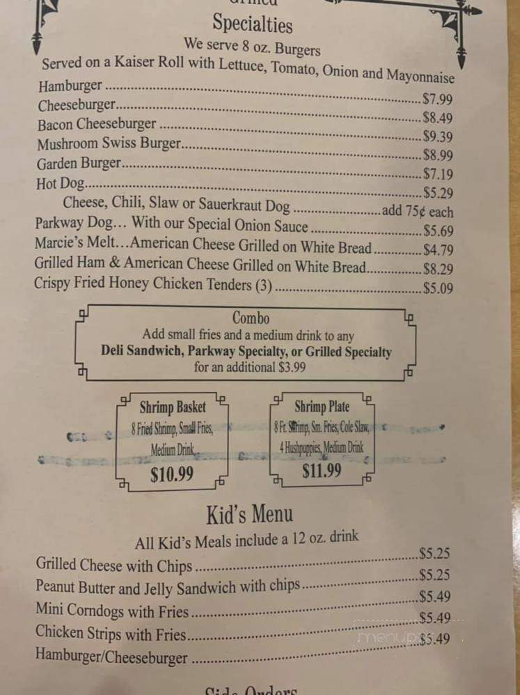 Parkway Grille - Fernandina Beach, FL menu_pic