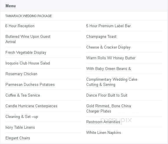 Iroquois Club - Bloomfield Hills, MI menu_pic