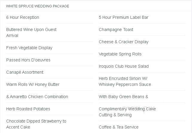 Iroquois Club - Bloomfield Hills, MI menu_pic