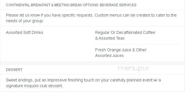 Iroquois Club - Bloomfield Hills, MI menu_pic