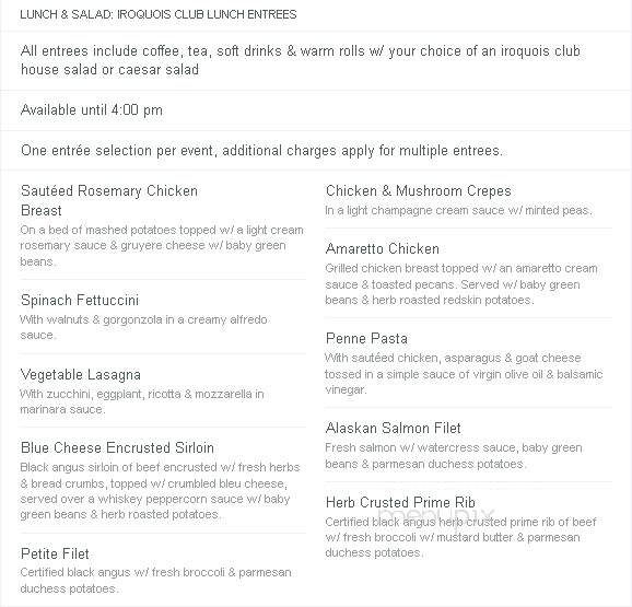 Iroquois Club - Bloomfield Hills, MI menu_pic