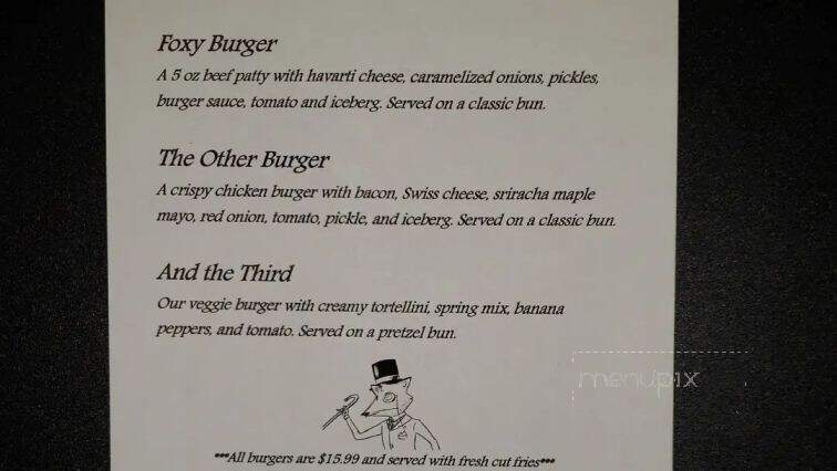 The Snooty Fox - Fredericton, NB menu_pic