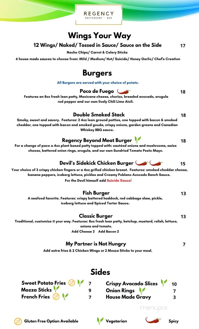 Regency Dining Room - Fredericton, NB menu_pic
