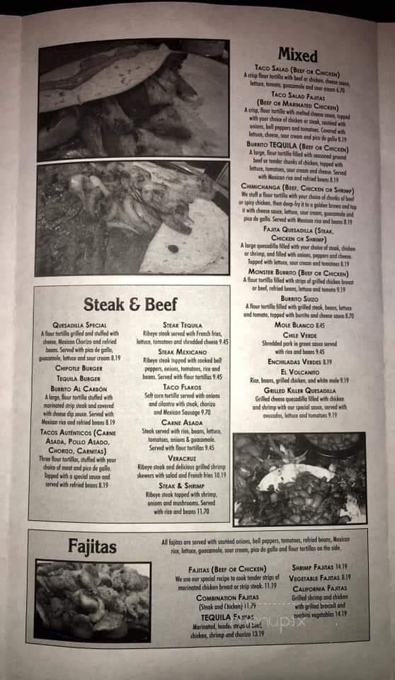Tequila Mexican Restaurant - Chester, IL menu_pic