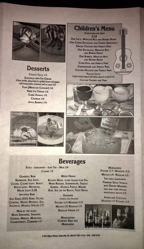 Tequila Mexican Restaurant - Chester, IL menu_pic