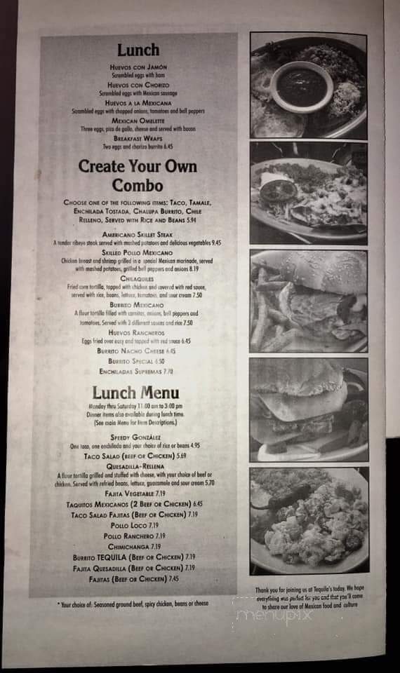 Tequila Mexican Restaurant - Chester, IL menu_pic
