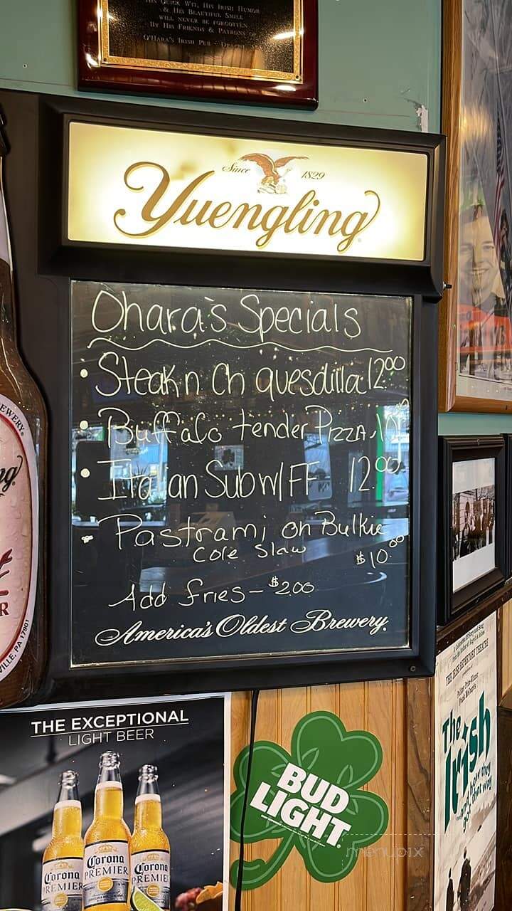 O'Hara's Tavern - Dracut, MA menu_pic