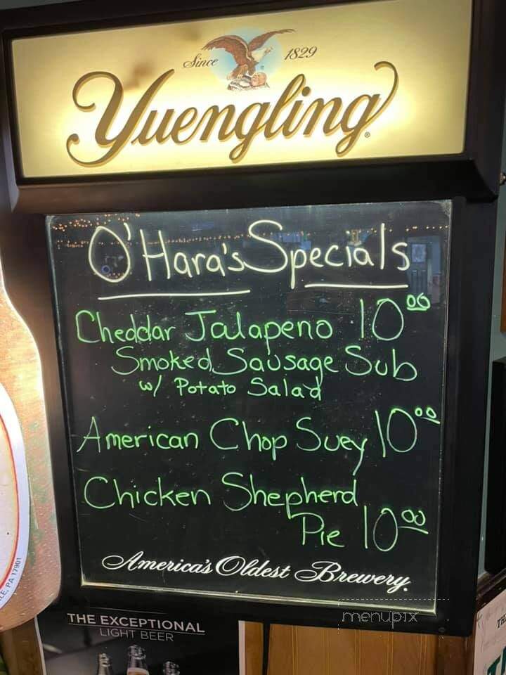 O'Hara's Tavern - Dracut, MA menu_pic