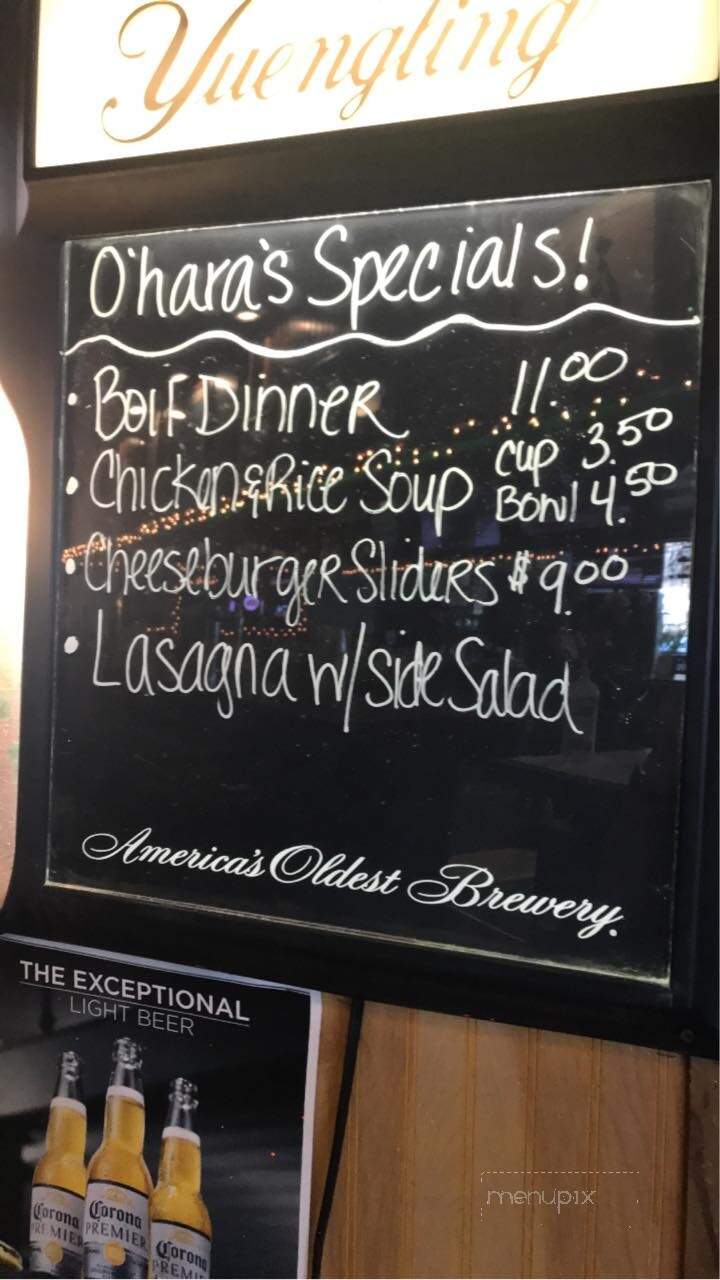 O'Hara's Tavern - Dracut, MA menu_pic