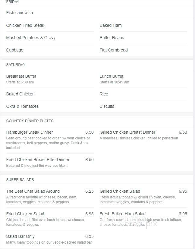 Tom & Sandy's Horseshoe - Hawkinsville, GA menu_pic