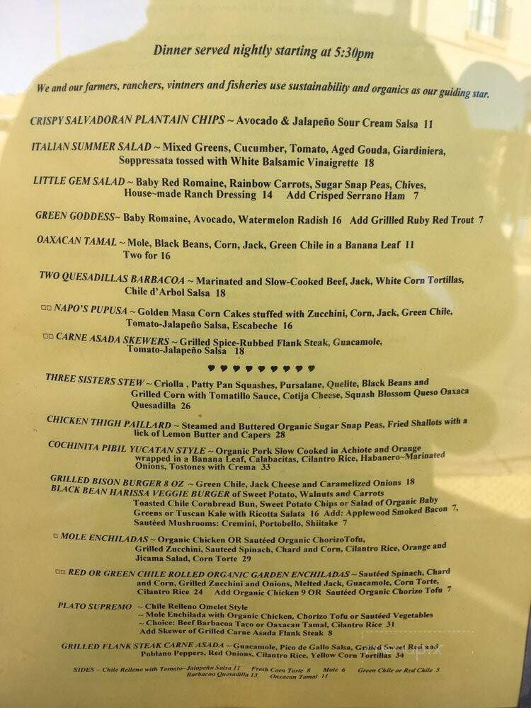 Cafe Pasqual's - Santa Fe, NM menu_pic