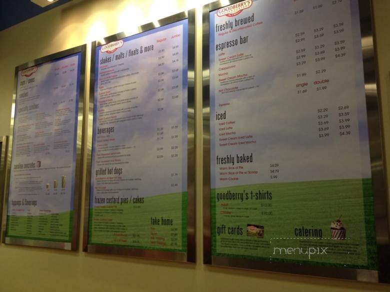 Goodberry's Frozen Custard - Raleigh, NC menu_pic