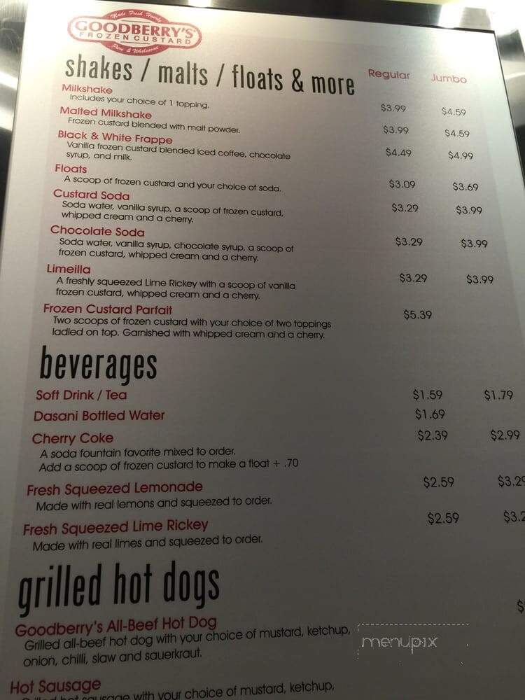 Goodberry's Frozen Custard - Raleigh, NC menu_pic