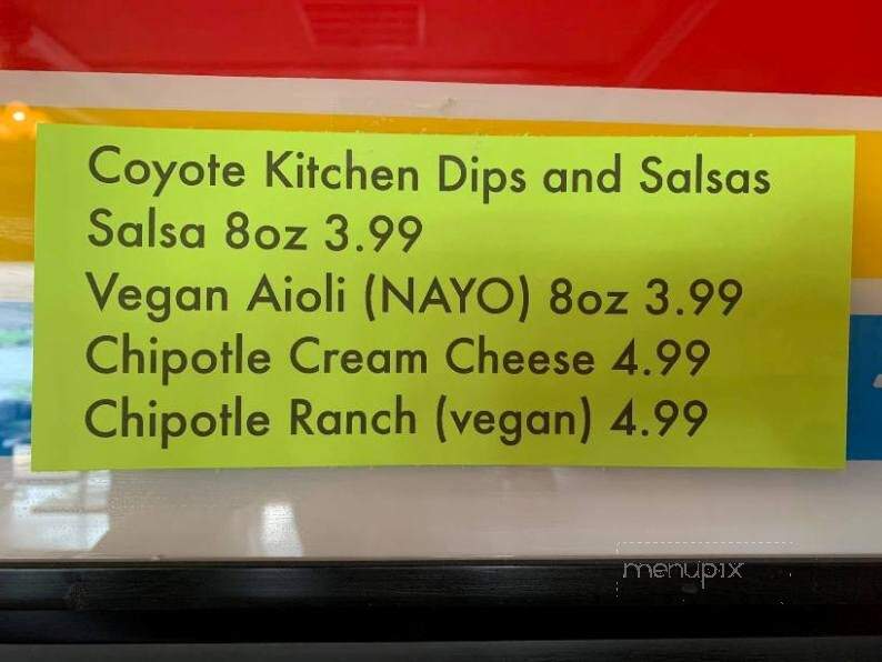 Coyote Kitchen - Boone, NC menu_pic