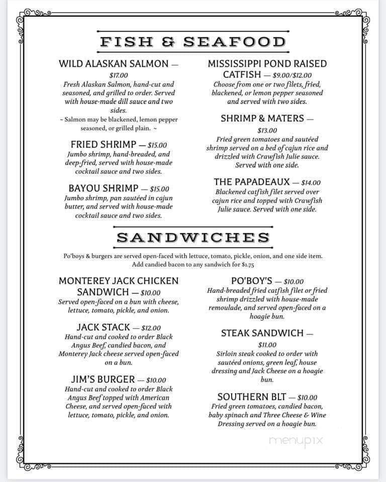 Vinegar Jim's - Arlington, TN menu_pic
